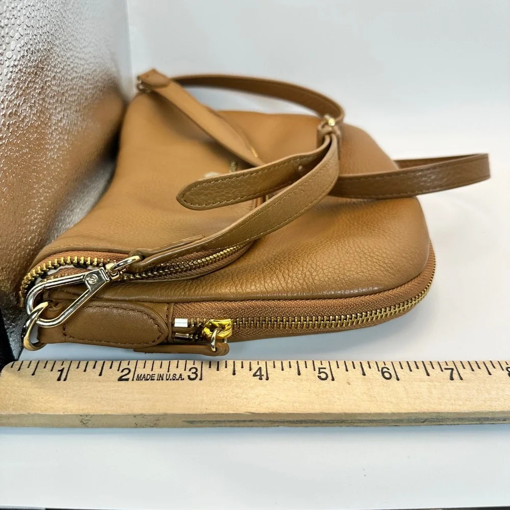 Vince Camuto Crossbody Bag Women Small Tan Leather Classic Minimalist Boho